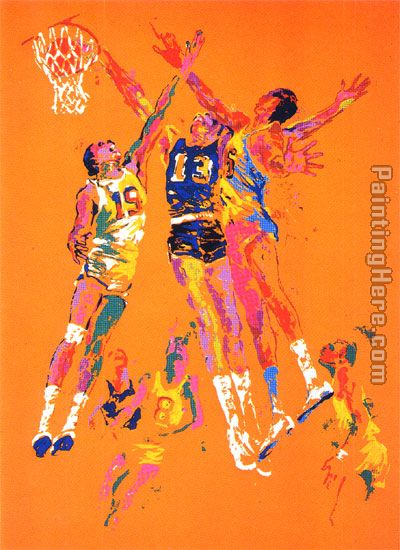 Basketball painting - Leroy Neiman Basketball art painting